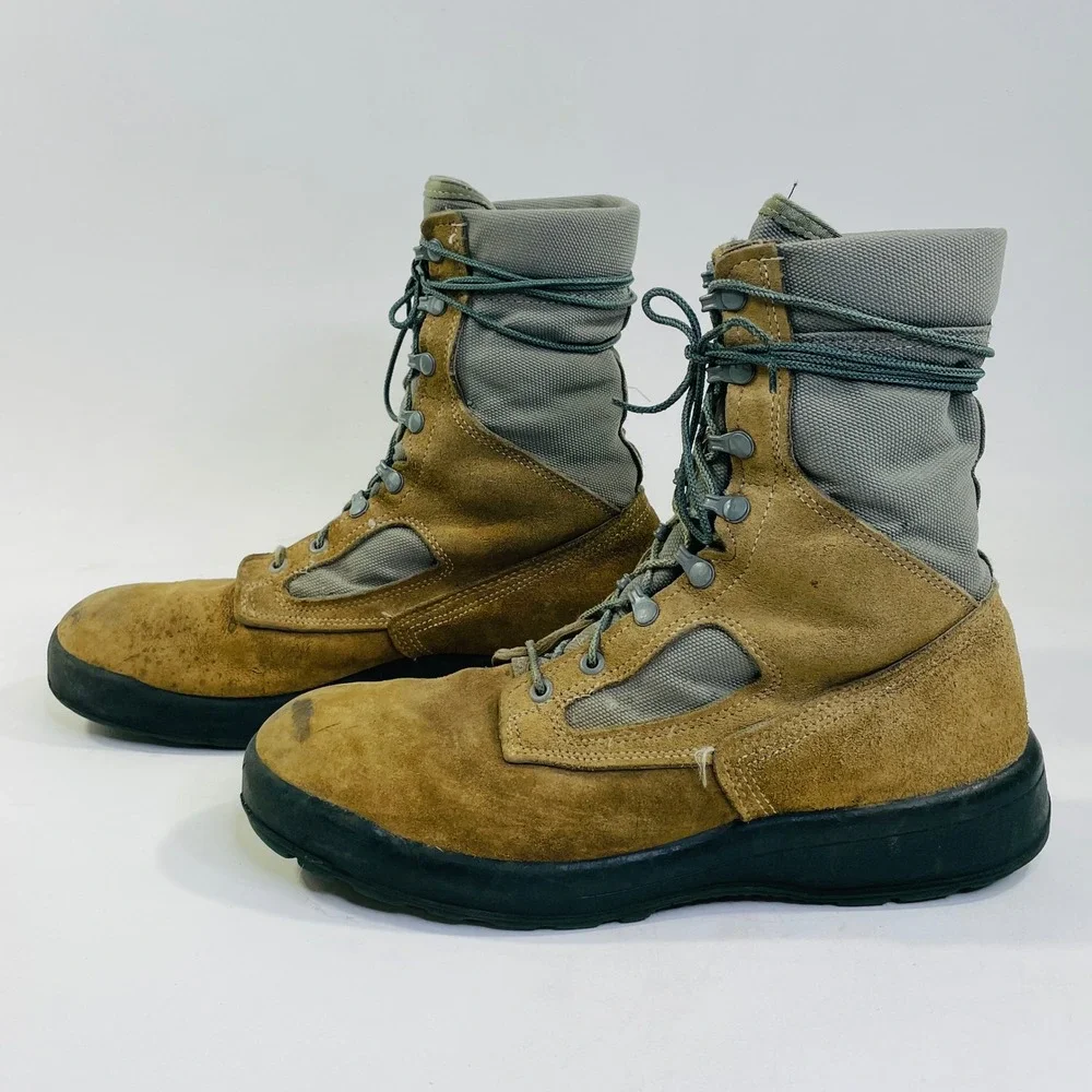 Belleville ASRM Gore-Tex Waterproof Military Flight Boots Tan Suede Vibram 11R